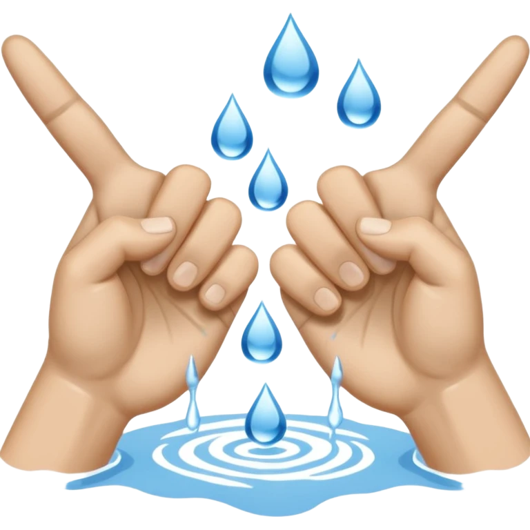 Two ears connected with water dripping out of rock hand sign upside down emoji