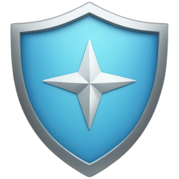 blue shield white star in middle emoji