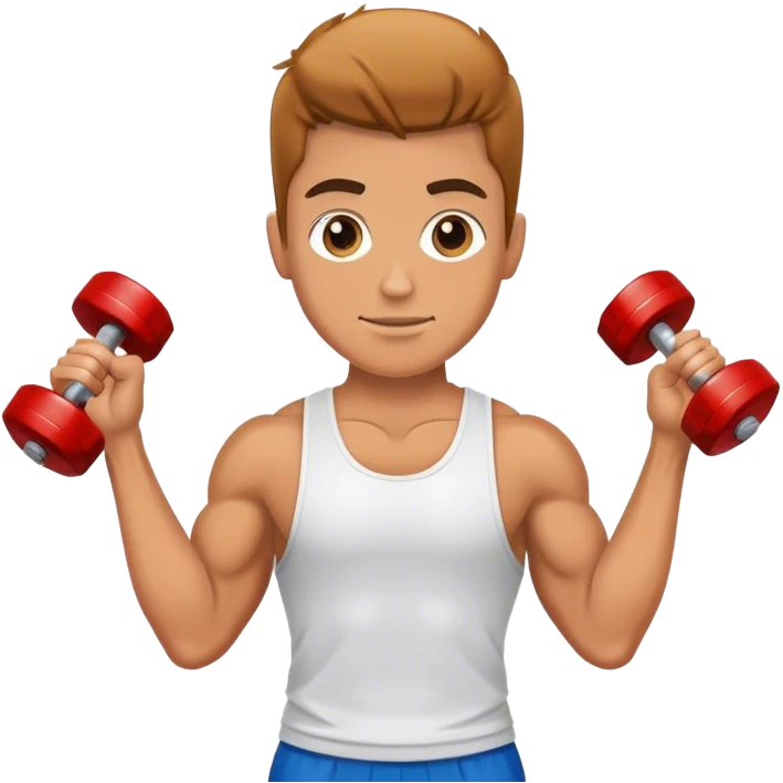 athlete holding dumbbels emoji