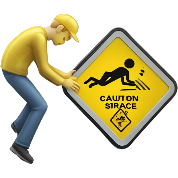 Caution slippery surface emoji