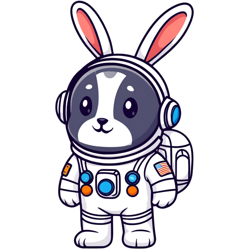 cute hare cosmonaut emoji