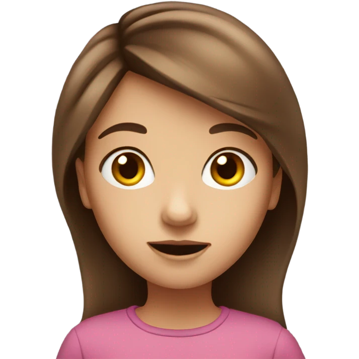curious girl with brown hair emoji