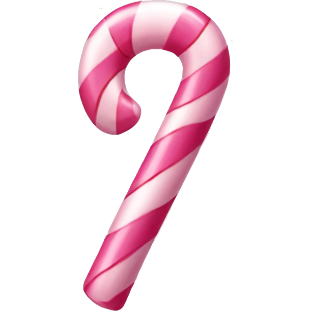 A light pink candy cane, with pink bow on it emoji