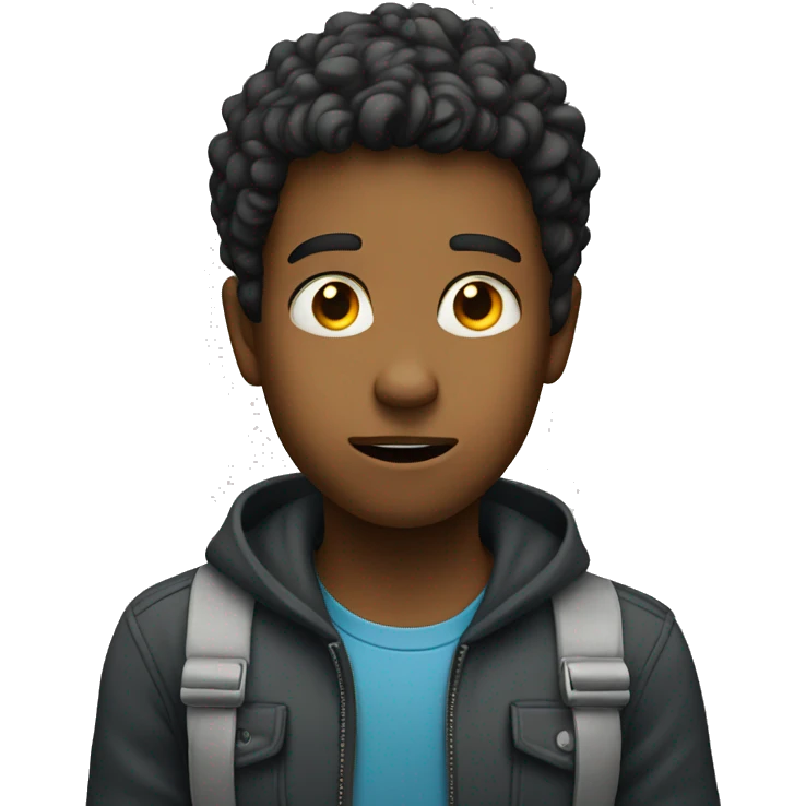 Boy with confused face emoji