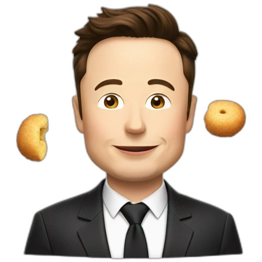 Elon Musk qui mange des croquettes emoji