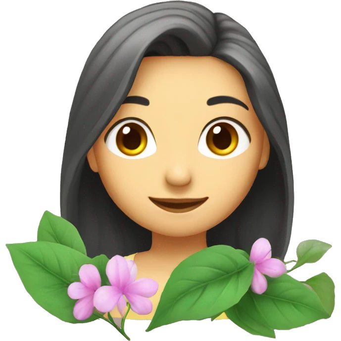 jasmins flowers with leafs emoji