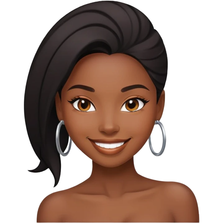 beautiful sexy ebony girl smiling emoji