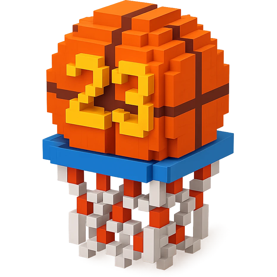 баскетбольный мяч с надписью "23" в сетке, no background emoji