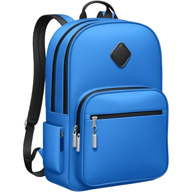 blue school bag inside notebook pen emoji