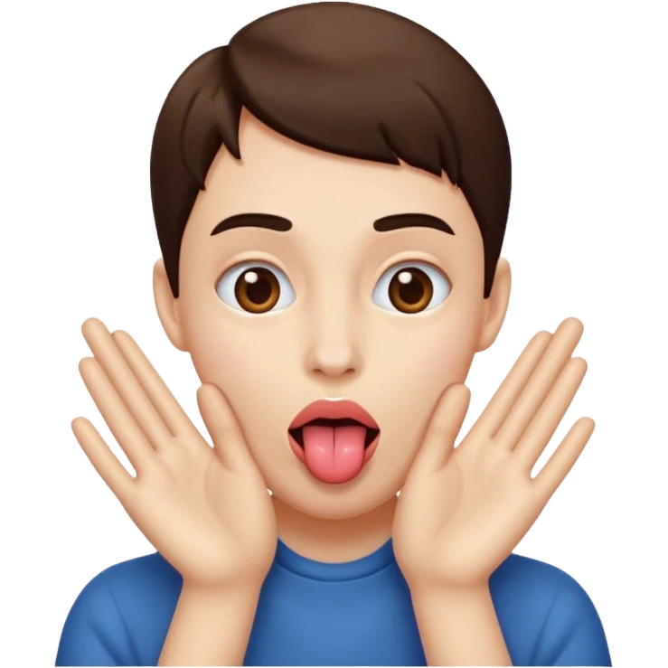 tongue out with hands near face  emoji