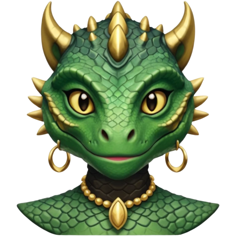 ESO female Argonian with lashes and earrings emoji