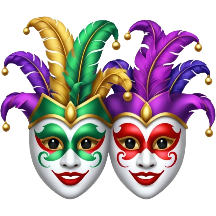 2 jesters masks for mardi gras emoji