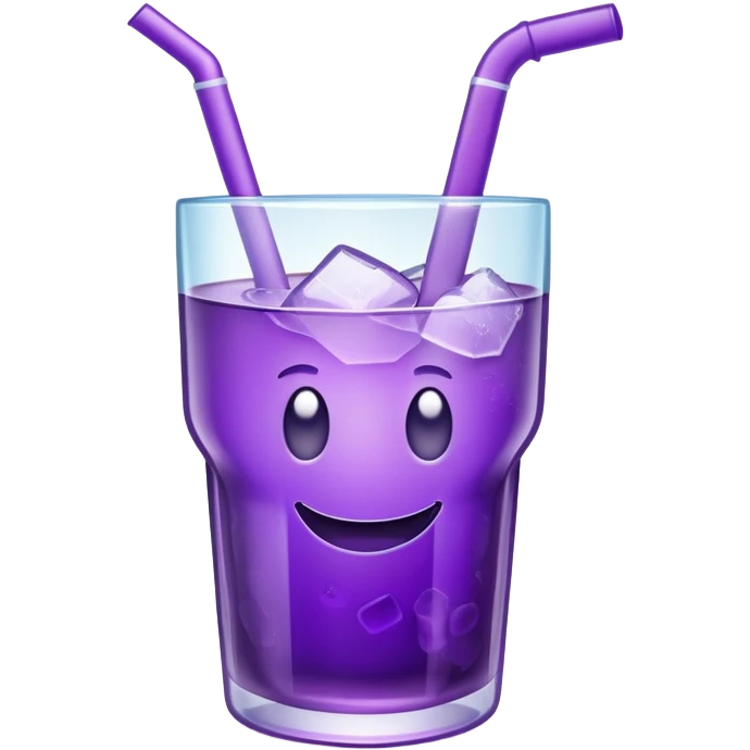 glass of grape koolaid with ice emoji