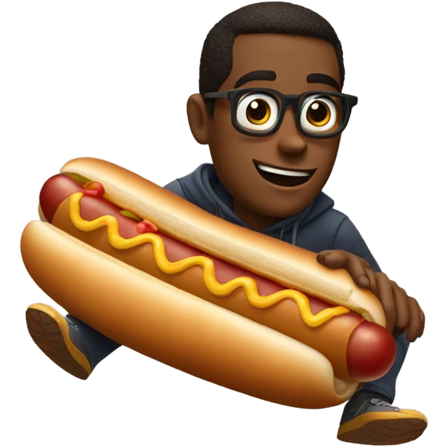 Diddy riding a hot dog emoji