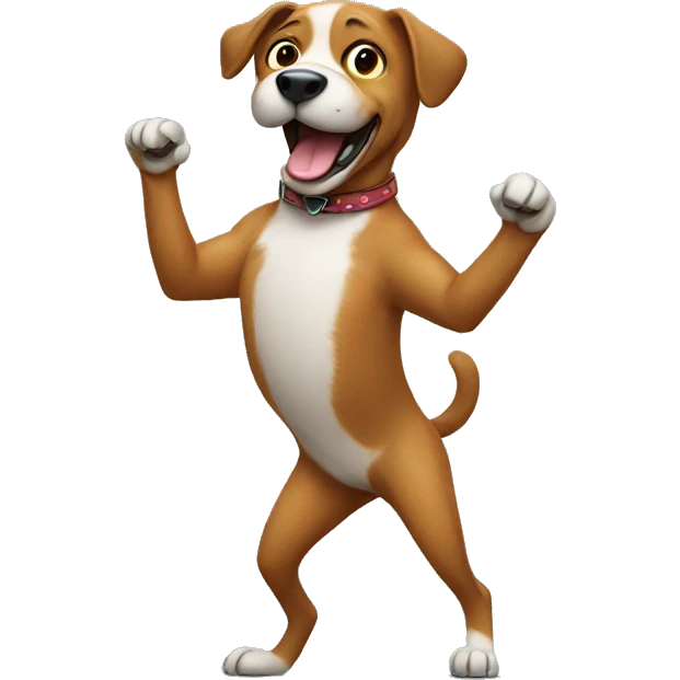 Dog dancing emoji
