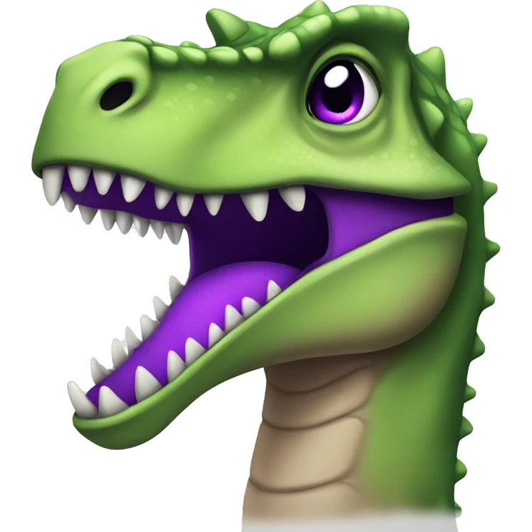 Dinosaur Rex with purple skin emoji