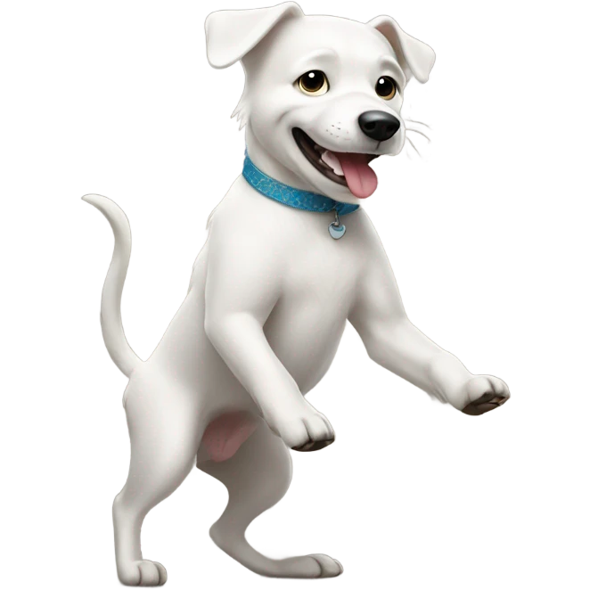 white dog dancing emoji