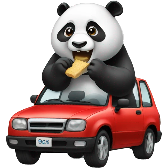 Panda eating car emoji