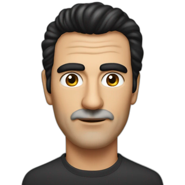 Ghislaine Maxwell's dad, black hair, thick eyebrows emoji