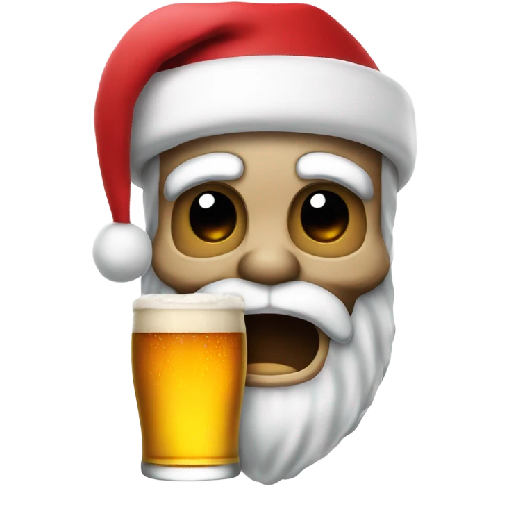 Santa skulling beer emoji