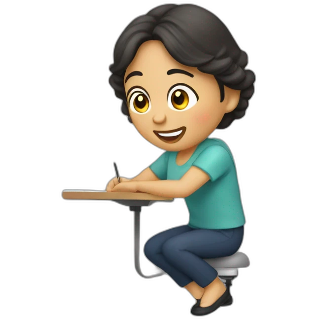 Vilma nuñez escribiendo emoji
