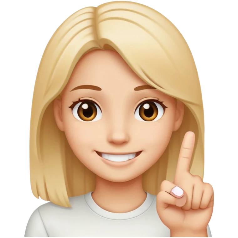 girl smiling with middle finger emoji