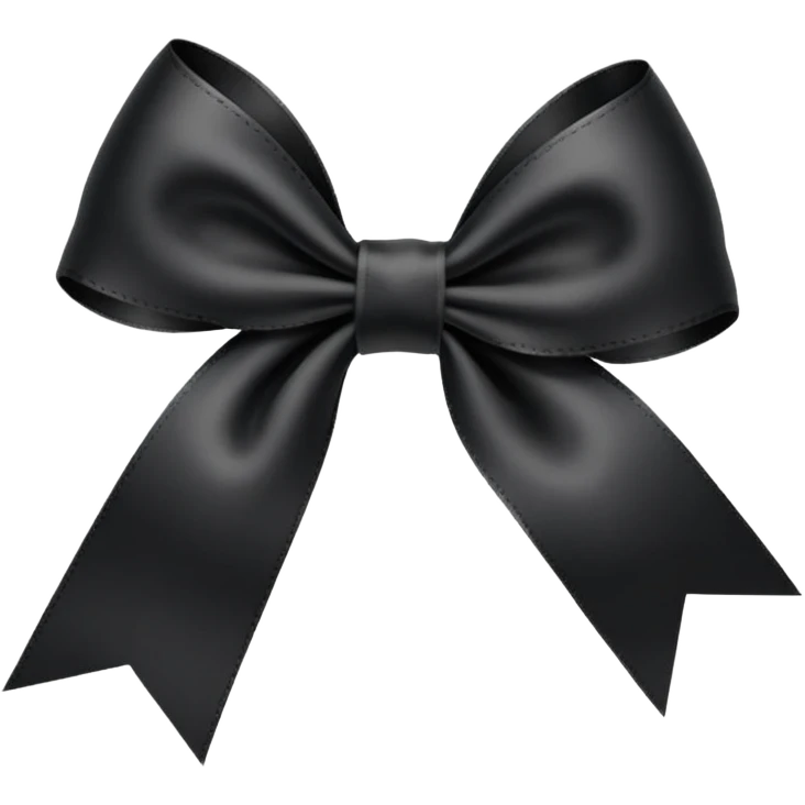 black THIN ribbon bow emoji