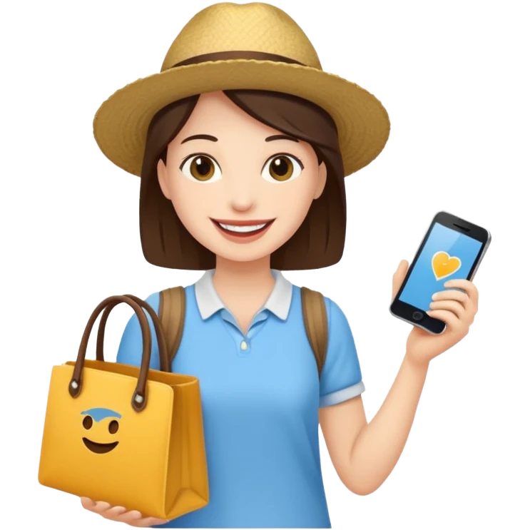 city tourist with souvenir bag emoji