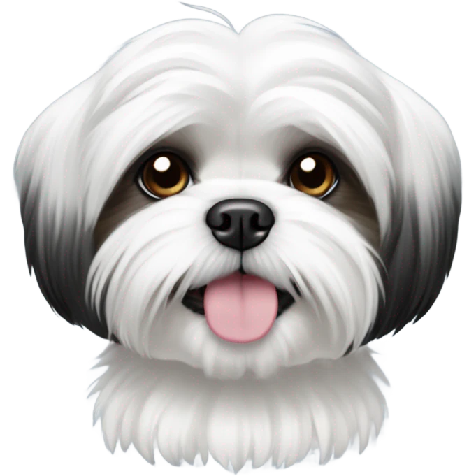 black and white shih tzu maltese dog with underbite emoji