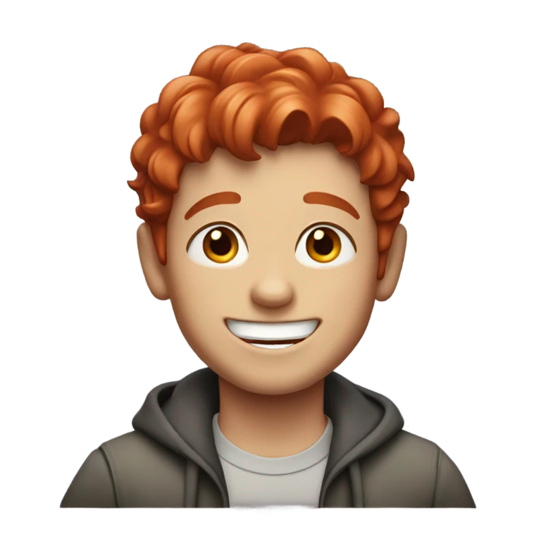 a happy boy with red hair emoji