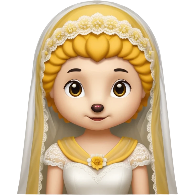 bride hedgehog yellow emoji