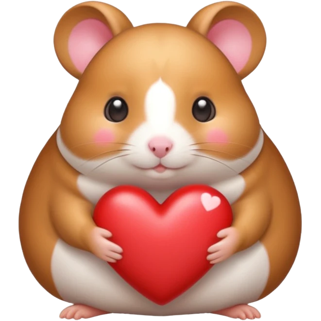 red heart hamster  kawaii emoji