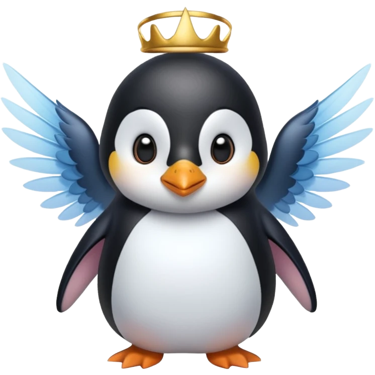 un pinguino con le ali che si muta in una fata emoji