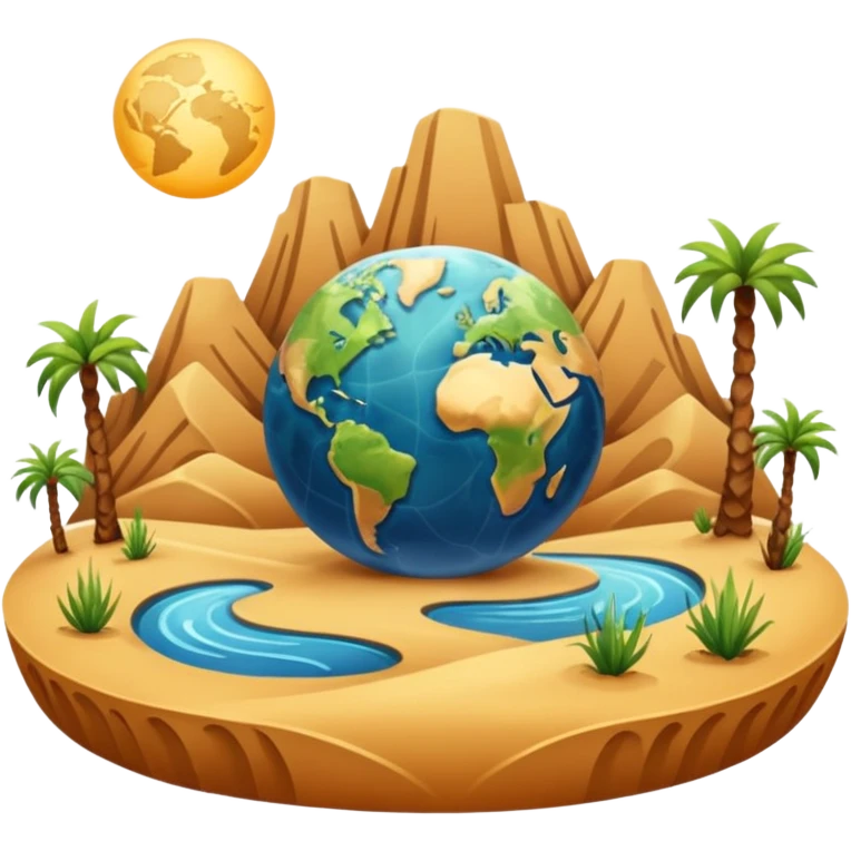 infinite 8 stylised to symbolise earth, with desert, grass, cities, oceans emoji