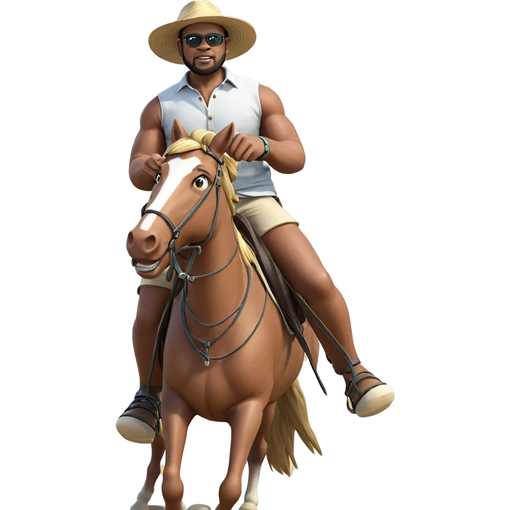 riding horse on the beach emoji