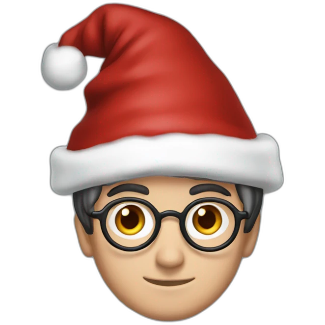 Harry potter with christmas hat emoji