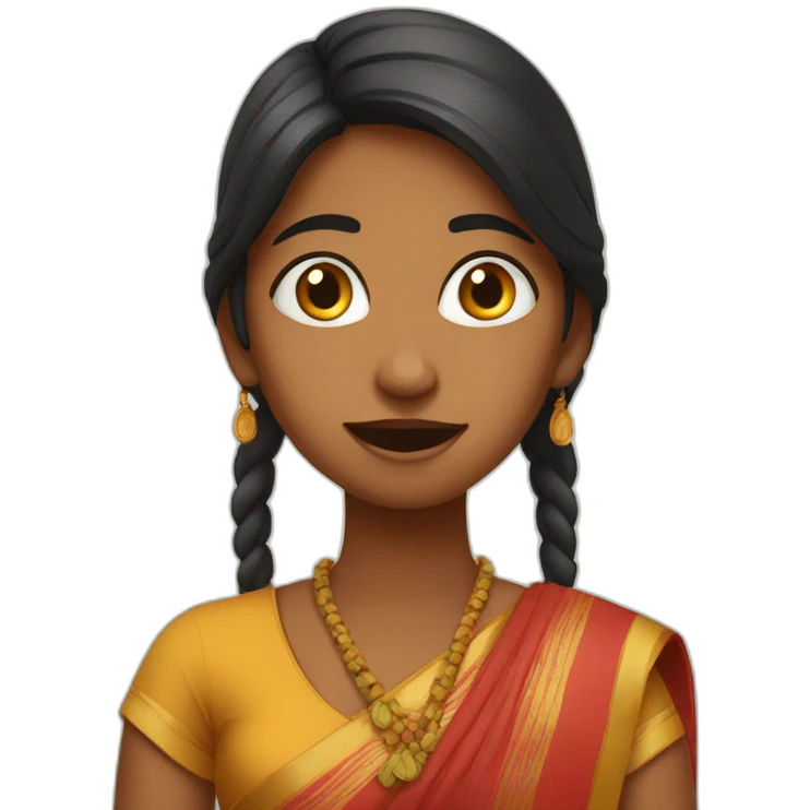 A hungry Indian girl  emoji