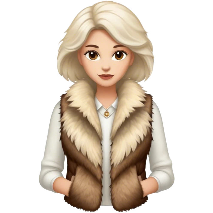 A women's vest combining a fur-like texture with a fluffy finish, radiating luxury and style emoji