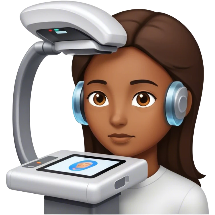 the scanner scans the face  emoji