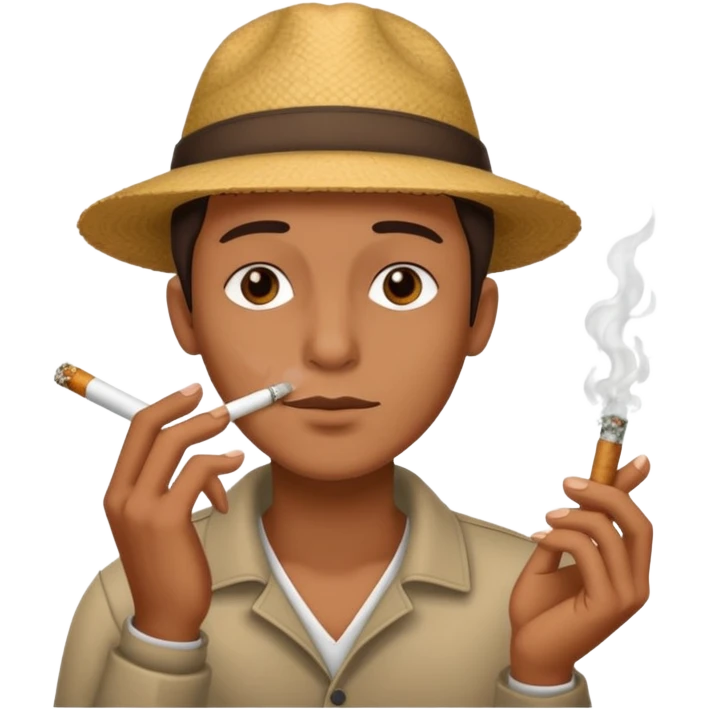 Person smoking a joint emoji