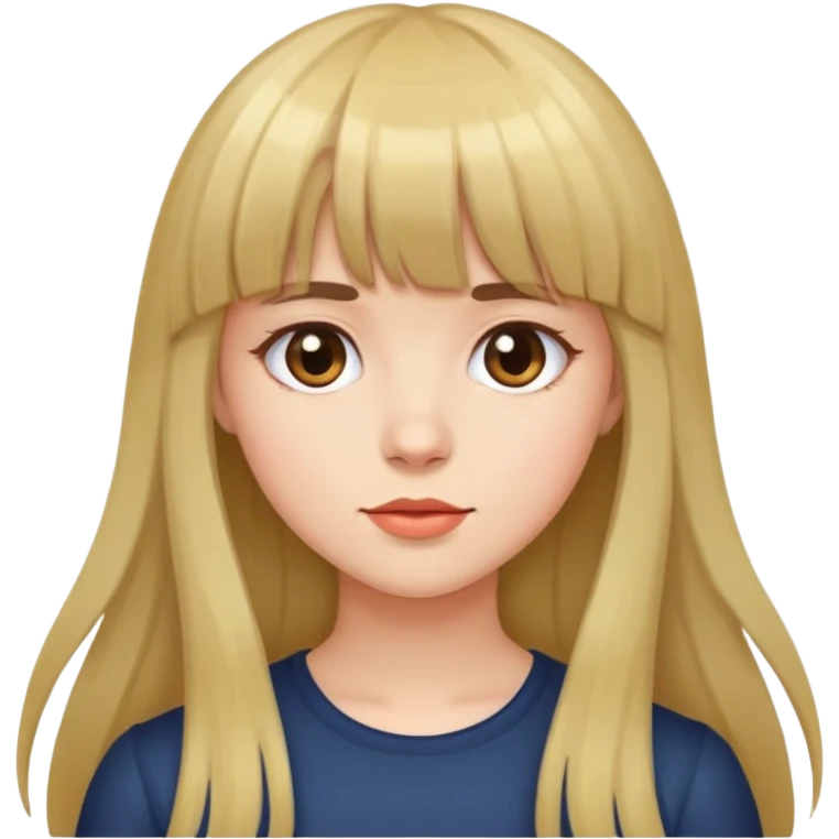 Girl with bangs and long hair emoji