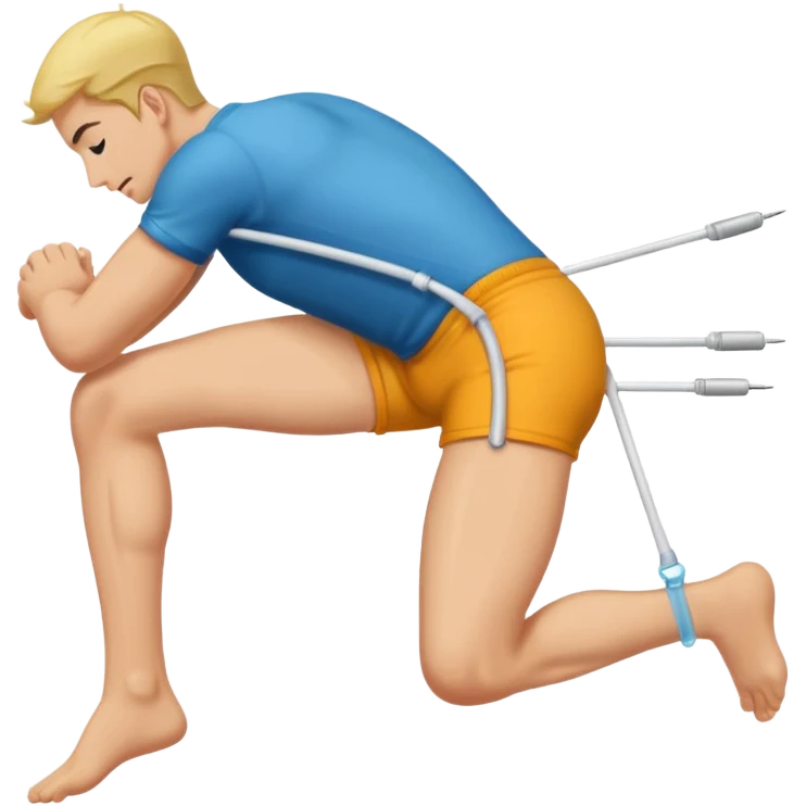 Guy doing Double needle butt plunge emoji