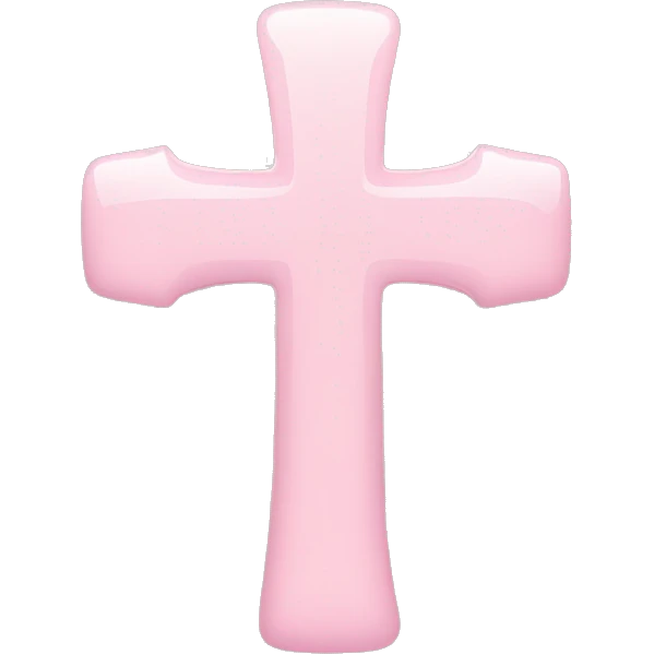 Straight pastel pink cross emoji