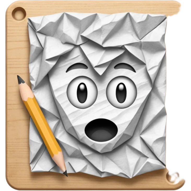 A crumpled page and pencil  emoji