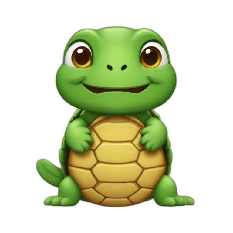 Tortue qui est sur un chat emoji