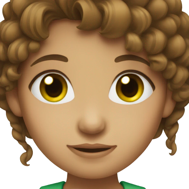 Girl with brown hair and green eyes emoji