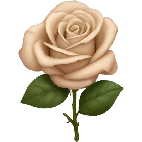 Beige rose with white bow without Leafs emoji