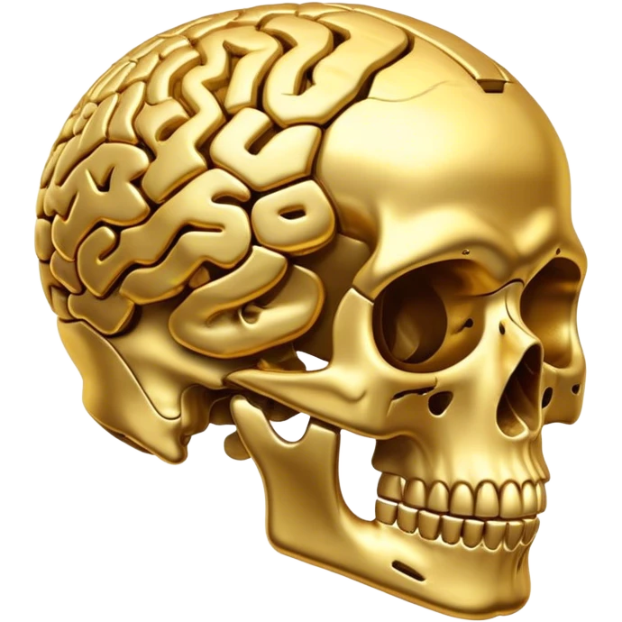 golden brain skull emoji