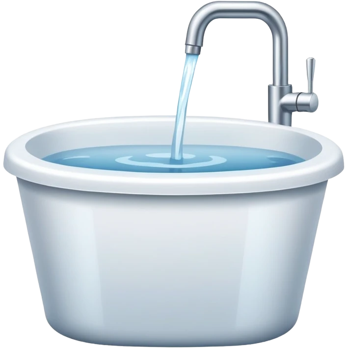 White tub with water emoji