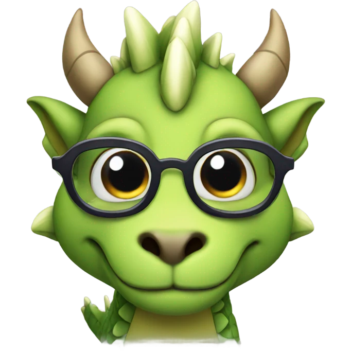 Cute dragon with glasses  emoji